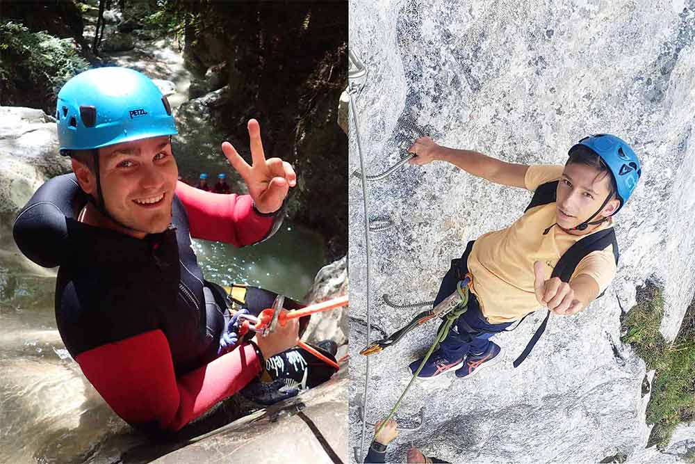 deux jeunes en canyoning et via ferrata pack activité annecy